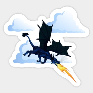 Flying Dragon Fire - Blue Sticker